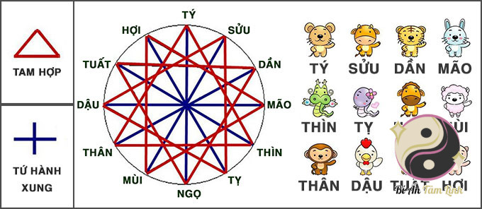 Những điều mà bạn cần biết về tam hợp, tứ hành xung